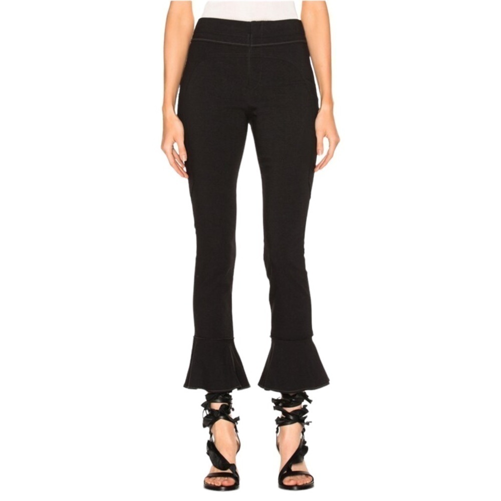 Isabel Marant Hunter Black Ruffle Hem Pants 44 - Picture 2 of 12